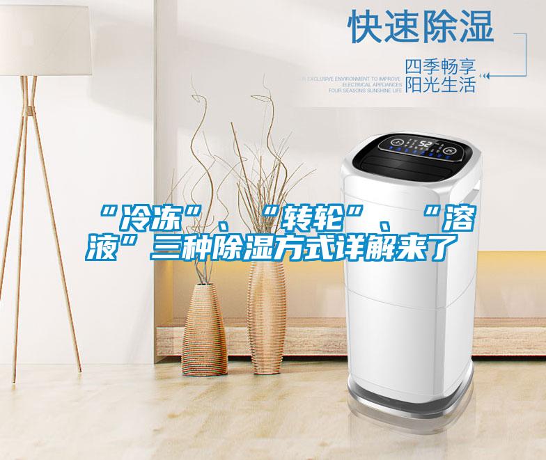 “冷冻”、“转轮”、“溶液”三种除湿方式详解来了