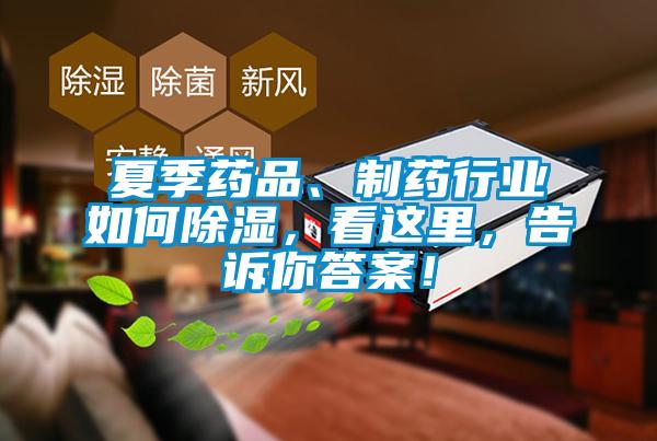 夏季药品、制药行业如何除湿，看这里，告诉你答案！