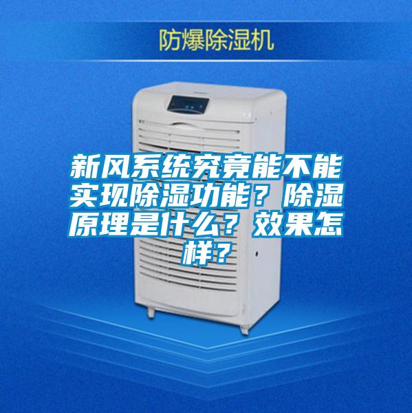 新风系统究竟能不能实现除湿功能？除湿原理是什么？效果怎样？