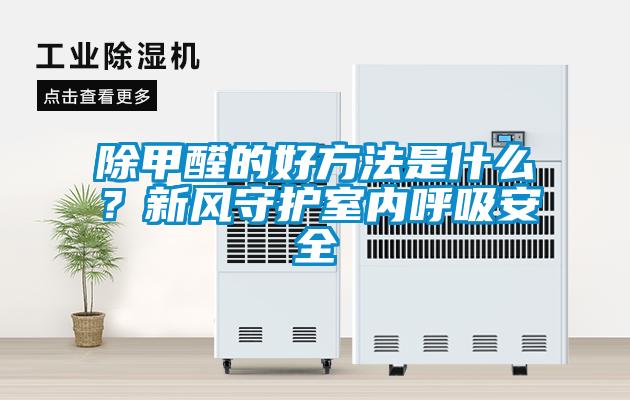 除甲醛的好方法是什么？新风守护室内呼吸安全