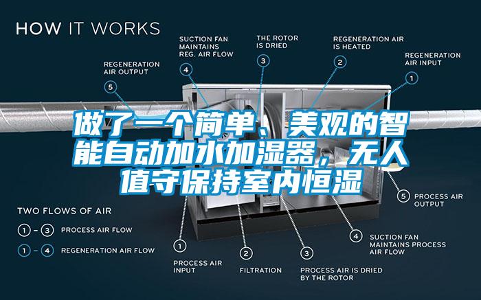 做了一个简单、美观的智能自动加水加湿器，无人值守保持室内恒湿