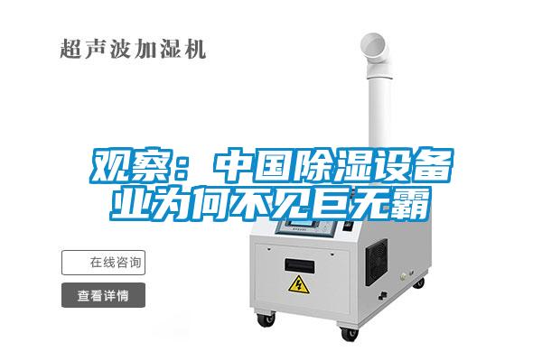 观察：中国除湿设备业为何不见巨无霸