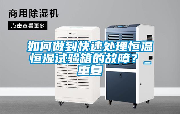 如何做到快速处理恒温恒湿试验箱的故障？_重复