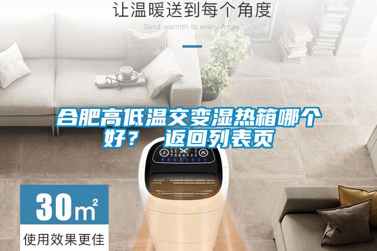 合肥高低温交变湿热箱哪个好？ 返回列表页