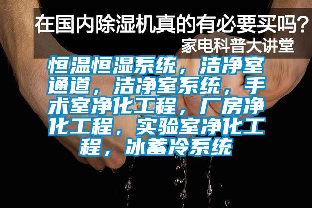 恒温恒湿系统，洁净室通道，洁净室系统，手术室净化工程，厂房净化工程，实验室净化工程，冰蓄冷系统
