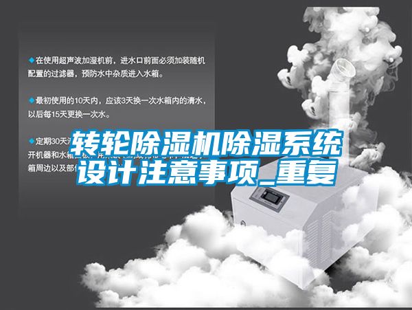 转轮91抖音免费看片除湿系统设计注意事项_重复